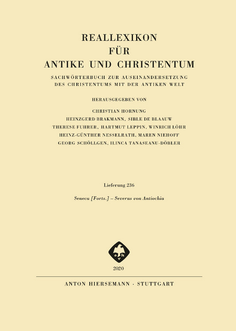 Reallexikon f&uuml;r Antike und Christentum - 