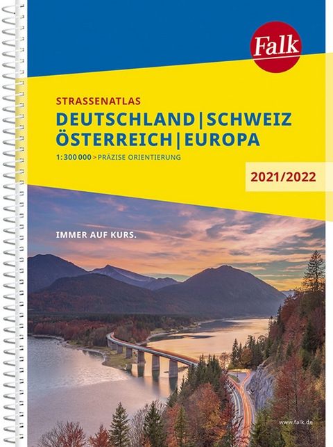 Falk Stra&szlig;enatlas Deutschland, Schweiz, &Ouml;sterreich, Europa 2021/2022 1 : 300 000