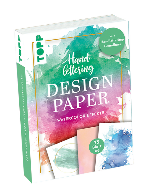 Handlettering Design Paper Block Watercolor-Effekte A6 - Ludmila Blum,  Frechverlag
