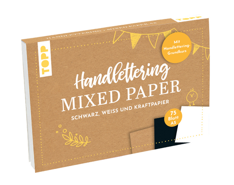 Handlettering Mixed Paper Block - Schwarz, Weiß, Kraftpapier - A5 -  Frechverlag, Ludmila Blum