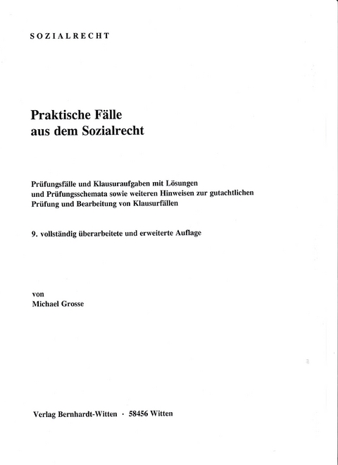 Praktische F&auml;lle aus dem Sozialrecht - Michael Grosse