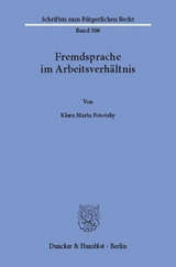 Fremdsprache im Arbeitsverh&auml;ltnis. - Klara Maria Pototzky