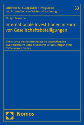 Internationale Investitionen in Form von Gesellschaftsbeteiligungen - Philipp Berrsche