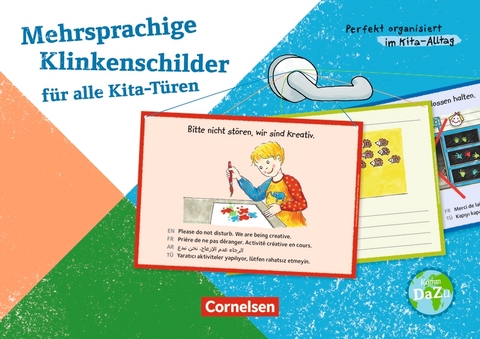 Perfekt organisiert im Kita-Alltag / Mehrsprachige Klinkenschilder f&uuml;r alle Kita-T&uuml;ren