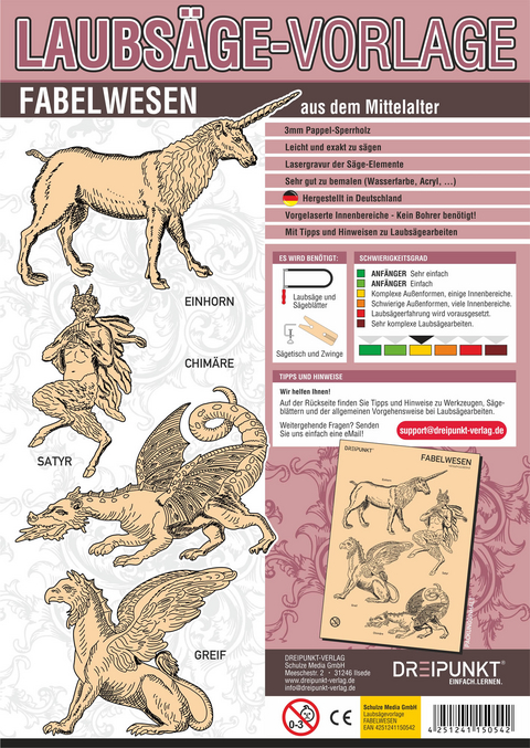 Laubs&auml;gevorlage Fabelwesen - 