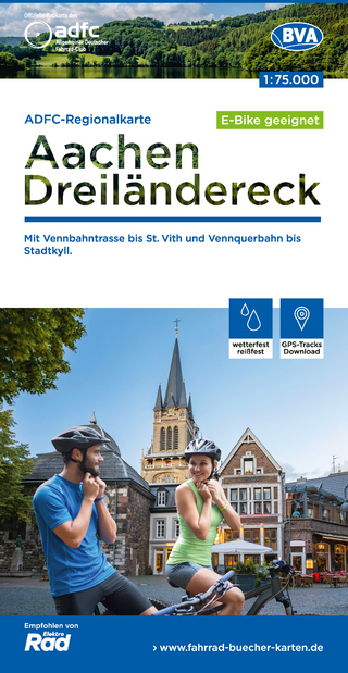 ADFC-Regionalkarte Aachen /Dreiländereck 1:75.000, reiß- und wetterfest, E-Bike-geeignet, GPS-Tracks Download, mit Knotenpunkten