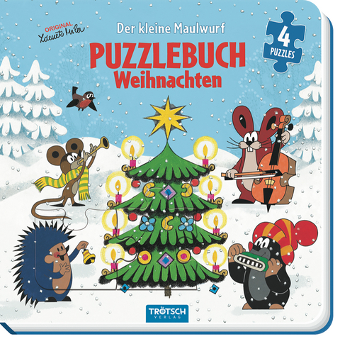 Tr&ouml;tsch Der kleine Maulwurf Puzzlebuch mit 4 Puzzle Weihnachten - 