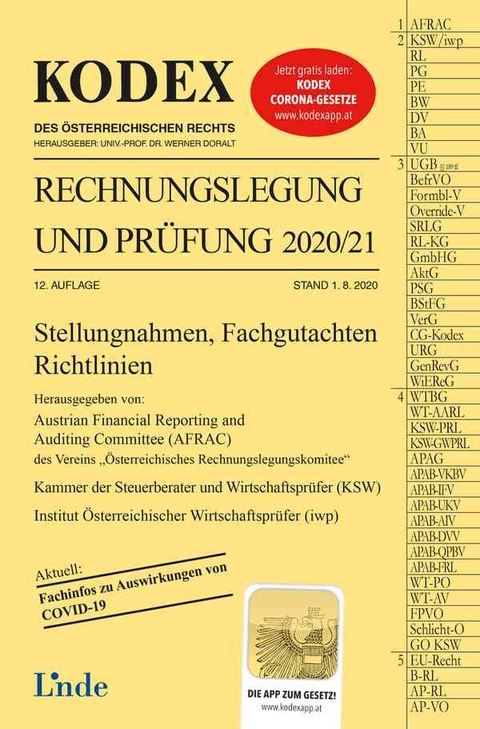 KODEX Rechnungslegung und Pr&uuml;fung 2020/21 - Werner Gedlicka, Markus Knotek, Katharina Bakel-Auer