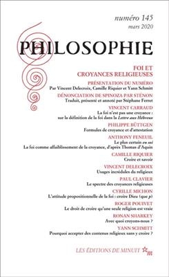 Philosophie, n° 145. Foi et croyances religieuses -  Revue