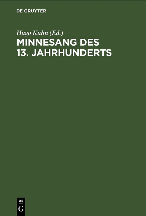 Minnesang des 13. Jahrhunderts - 