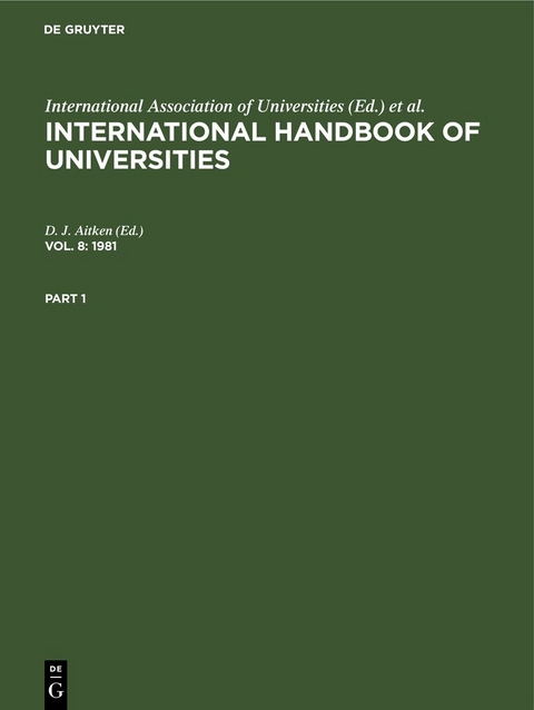 International Handbook of Universities / 1981 - 