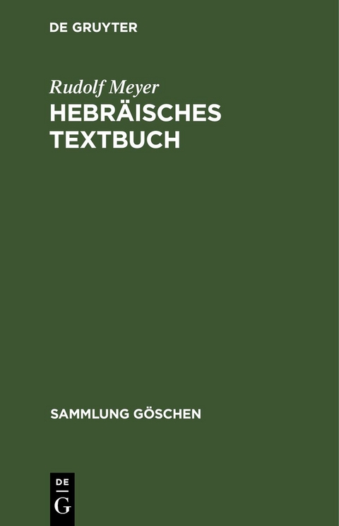 Hebr&auml;isches Textbuch - Rudolf Meyer
