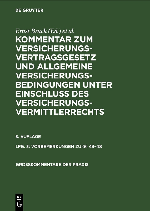 Vorbemerkungen zu &sect;&sect; 43&ndash;48