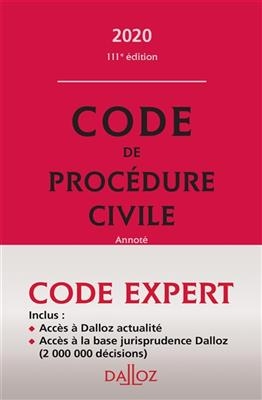 Code de proc&eacute;dure civile 2020, annot&eacute;