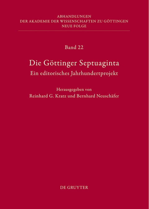 Die G&ouml;ttinger Septuaginta - 