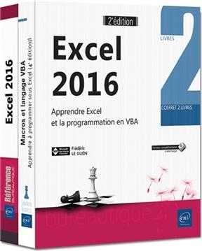 Excel 2016 : apprendre Excel et la programmation en VBA : coffret 2 livres