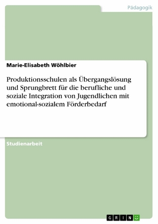 Produktionsschulen als Übergangslösung und Sprungbrett für die berufliche und soziale Integration von Jugendlichen mit emotional-sozialem Förderbedarf