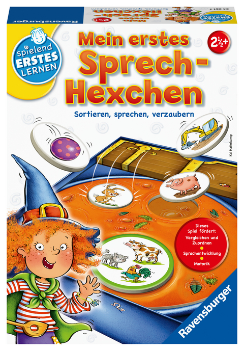 Ravensburger 24361 - Mein erstes Sprech-Hexchen - Sprachspiel f&uuml;r die Kleinen - Spiel f&uuml;r Kinder ab 2 Jahren, Spielend erstes Lernen f&uuml;r 1-4 Spieler - Kai Haferkamp