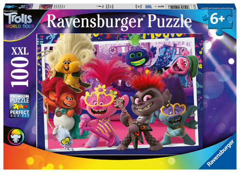 Ravensburger Kinderpuzzle - 12912 Unsere Lieblingslieder - Trolls-Puzzle f&uuml;r Kinder ab 6 Jahren, mit 100 Teilen im XXL-Format