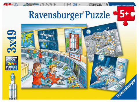 Ravensburger Kinderpuzzle - 05088 Auf Weltraummission mit Tom und Mia - Puzzle f&uuml;r Kinder ab 5 Jahren, mit 3x49 Teilen