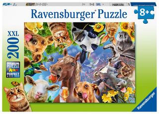 Ravensburger Kinderpuzzle - 12902 Lustige Bauernhoftiere - Tier-Puzzle für Kinder ab 8 Jahren, mit 200 Teilen im XXL-Format