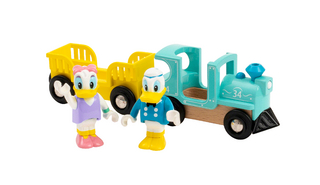 BRIO 32260 Donald & Daisy Duck Zug - Farbenfrohe Lokomotive mit Waggon und den beliebten Disney-Charakteren Donald und Daisy - Kompatibel mit allen Produkten der BRIO World