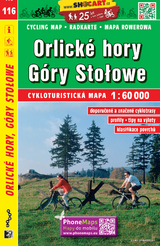 Orlick&eacute; hory, G&oacute;ry Stolowe / Adlergebirge, Heuscheuergebirge (Radkarte 1:60.000)