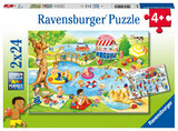Ravensburger Kinderpuzzle - 05057 Freizeit am See - Puzzle f&uuml;r Kinder ab 4 Jahren, mit 2x24 Teilen