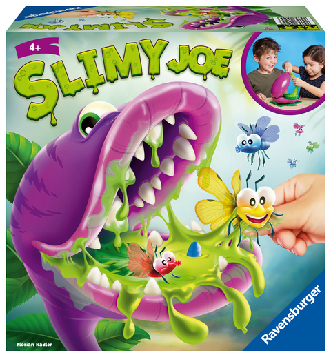 Ravensburger Kinderspiel 20594 - Slimy Joe, Spiel f&uuml;r Kinder ab 4 Jahren, f&uuml;r 2 bis 4 Spieler - Glibberiger Sammel- und Aktionsspielespa&szlig; mit echtem Schleim - Florian Nadler