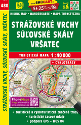 Str&aacute;žovsk&eacute; vrchy, S&uacute;ľovsk&eacute; sk&aacute;ly, Vr&scaron;atec / Rajetzer Berge, S&uacute;ľov Felsen, Vr&scaron;atec (Wander - Radkarte 1:40.000)