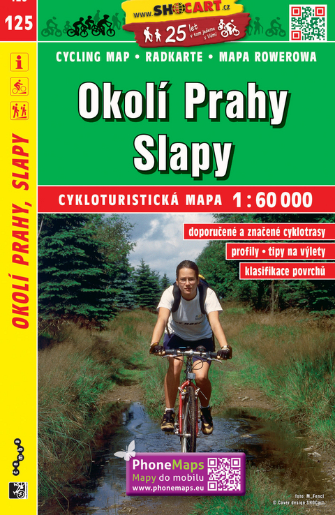 Okol&iacute; Prahy, Slapy / Prag Umgebung, Slapy-Stausee (Radkarte 1:60.000)