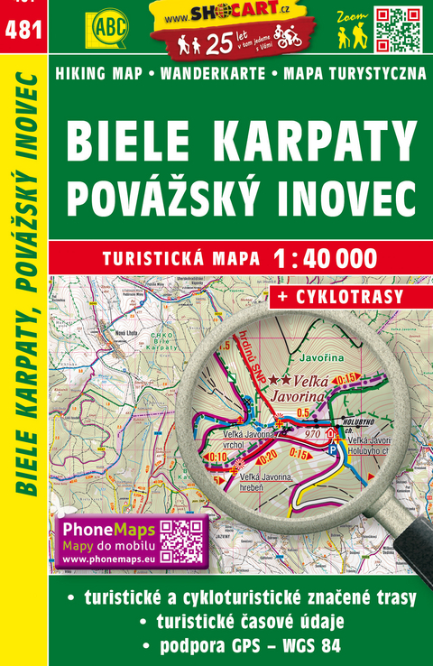 Biele Karpaty, Pov&aacute;žsk&yacute; Inovec / Wei&szlig;en Karpaten, Inowetz (Wander - Radkarte 1:40.000)