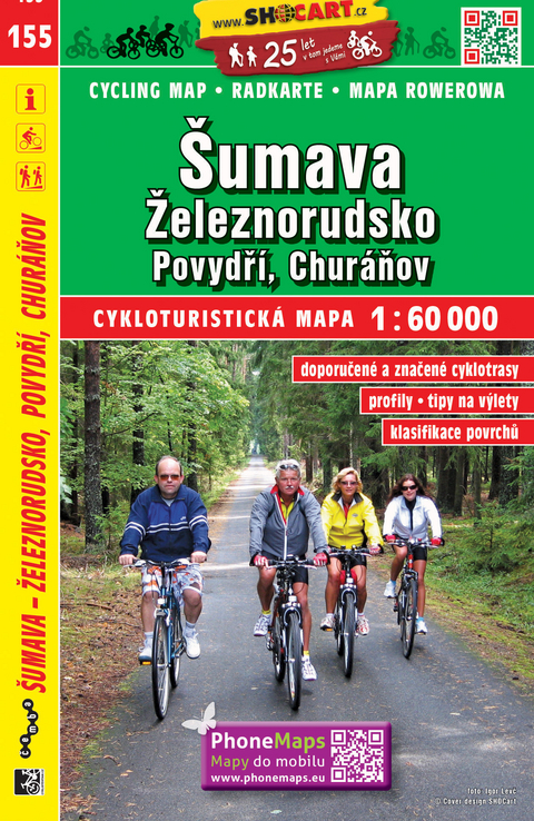&Scaron;umava Železnorudsko, Povydř&iacute;, Chur&aacute;ňov / B&ouml;hmerwald, Eisenstein (Radkarte 1:60.000)