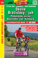 Okolie Bratislavy - juh, Podunajsk&aacute; n&iacute;žina / Umgebung Pressburg - S&uuml;d, Donautiefland (Radkarte 1:60.000)
