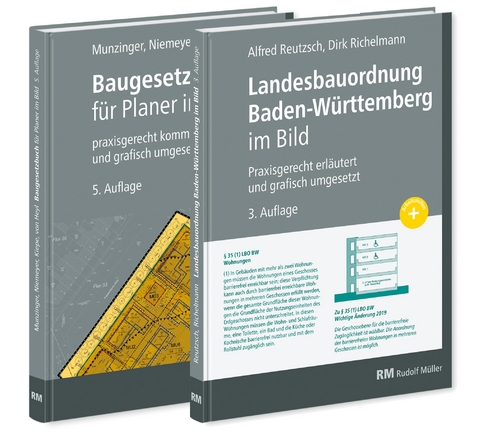 Buchpaket: Baugesetzbuch f&uuml;r Planer im Bild & Landesbauordnung Baden-W&uuml;rttemberg im Bild - Timo Munzinger, Eva Maria Levold, Folkert Kiepe, Alfred Reutzsch, Dirk Richelmann