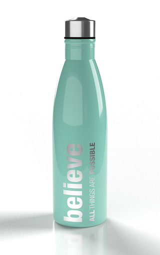 BELIEVE all things are possible - Glasflasche (mint)
