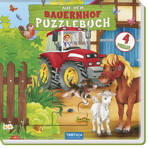 Tr&ouml;tsch Puzzlebuch mit 4 Puzzle Bauernhof - 
