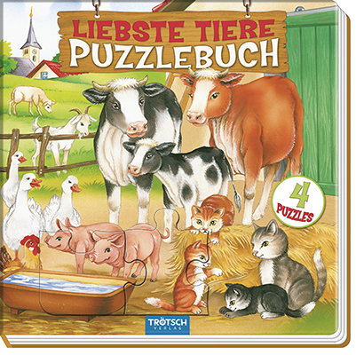 Tr&ouml;tsch Puzzlebuch mit 4 Puzzle Liebste Tiere