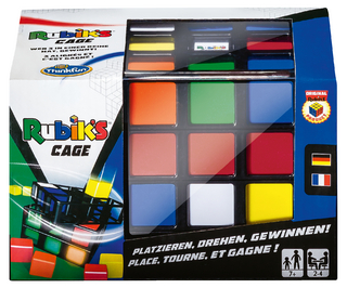ThinkFun - 76392 - Rubik's Cage, Original Rubik's Familienspiel, Tic Tac Toe im 3D Format, Strategiespiel für Erwachsene und Kinder ab 7 Jahren, Spiel für 2 bis 4 Personen