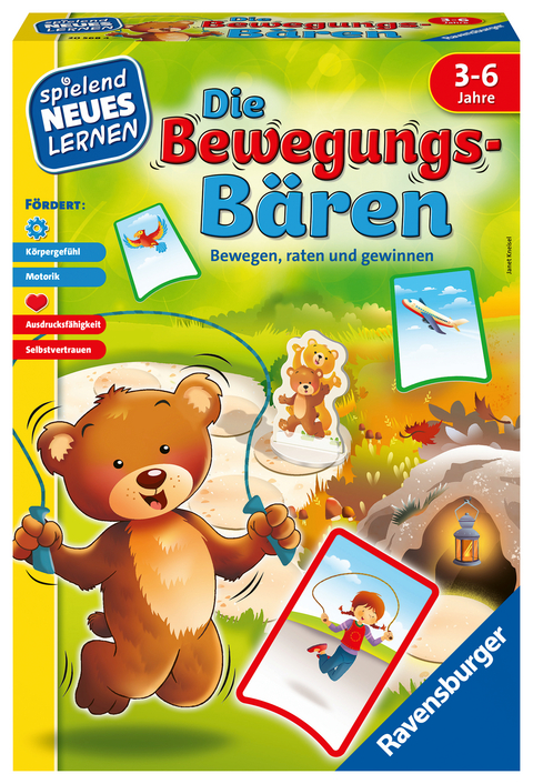Ravensburger 20568 - Die Bewegungs-B&auml;ren - Spielen und Lernen f&uuml;r Kinder, das Bewegungsspiel f&uuml;r Kinder von 3-6 Jahren, Spielend Neues Lernen f&uuml;r 2-6 Spieler - Janet Kneisel