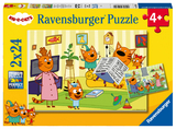 Ravensburger Kinderpuzzle - 05080 Zuhause bei den Kid E Cats - Puzzle f&uuml;r Kinder ab 4 Jahren, mit 2x24 Teilen