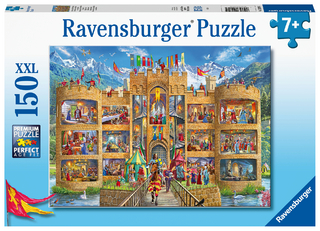 Ravensburger Kinderpuzzle - 12919 Blick in die Ritterburg - Ritter-Puzzle für Kinder ab 7 Jahren, mit 150 Teilen im XXL-Format