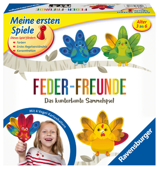 Ravensburger 20587- Feder-Freunde - Kinderspiel, ein kunterbuntes Sammelspiel für 2-4 Spieler, Farben lernen ab 3 Jahren