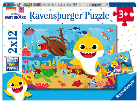 Ravensburger Kinderpuzzle - 05123 Der kleine Baby Hai - Puzzle f&uuml;r Kinder ab 3 Jahren, mit 2x12 Teilen