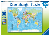 Ravensburger Kinderpuzzle - 12890 Die Welt - Puzzle-Weltkarte f&uuml;r Kinder ab 8 Jahren, mit 200 Teilen im XXL-Format