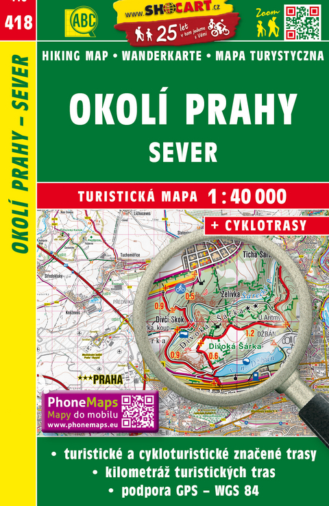 Okol&iacute; Prahy - sever / Umgebung Prag - Nord (Wander - Radkarte 1:40.000)