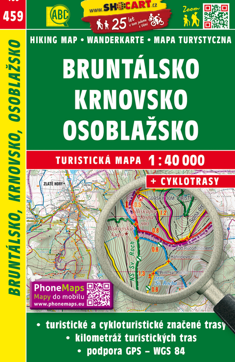 Brunt&aacute;lsko, Krnovsko, Osoblažsko / Freudenthal, J&auml;gerndorf, Hotzenplotz (Wander - Radkarte 1:40.000)