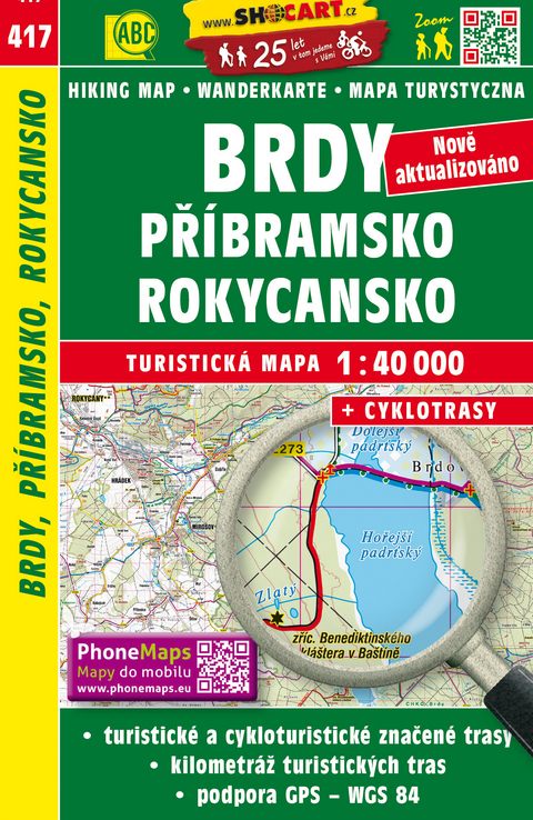 Brdy, Př&iacute;bramsko, Rokycansko / Brdy, Pribram, Rokytzan (Wander - Radkarte 1:40.000)
