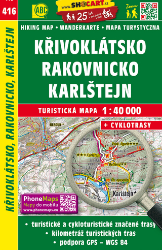 Křivoklátsko, Rakovnicko, Karlštejn / Pürglitz, Rakonitz, Karlstein (Wander - Radkarte 1:40.000)