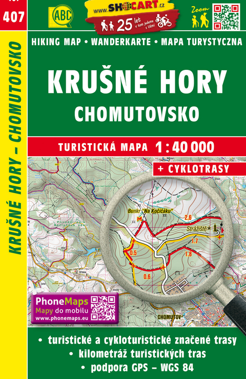 Kru&scaron;n&eacute; hory - Chomutov / Erzgebirge - Komotau (Wander - Radkarte 1:40.000)